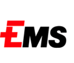 EMS-Logo in schwarz und rot auf weißem Hintergrund 